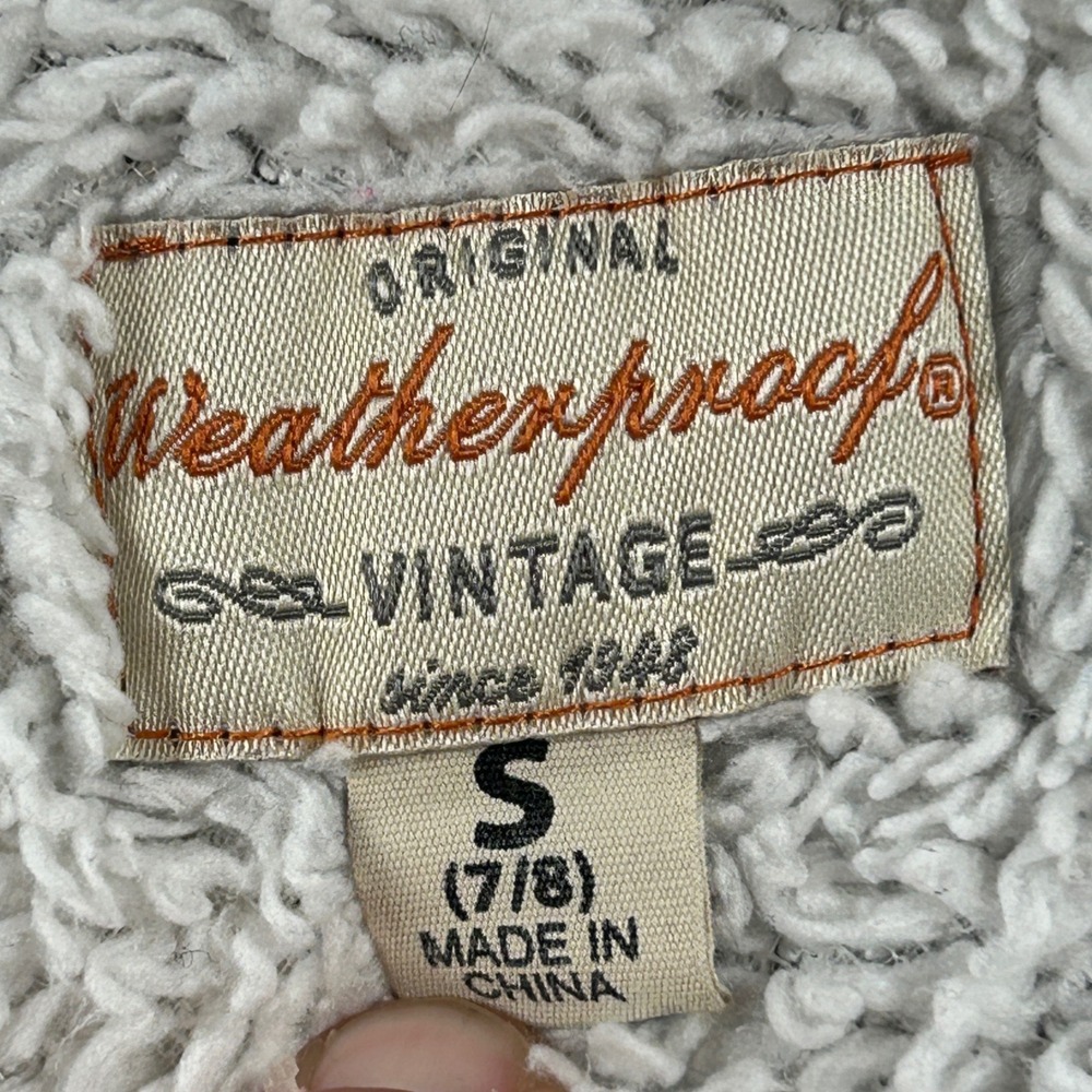 Weatherproof‎ Vintage Kids S Sherpa Lined Fleece Shirt Jacket White Black Plaid - Picture 2 of 11